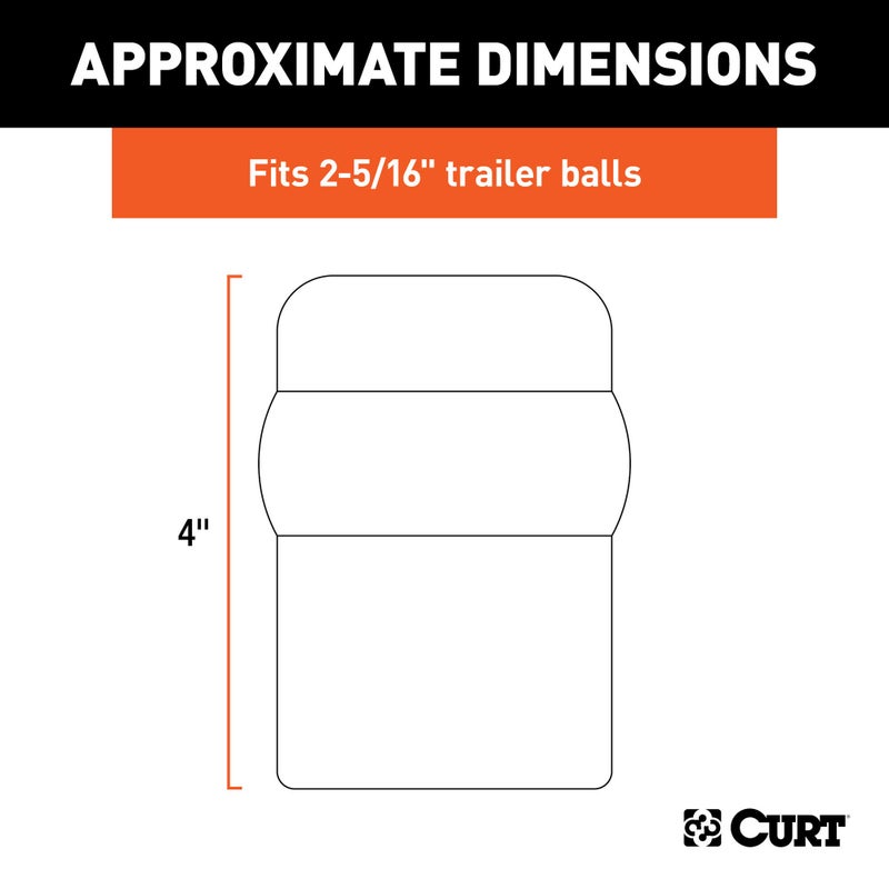 CURT 21811 Black Rubber Trailer Hitch Ball Cover, 2-5/16-Inch Diameter - Image 2